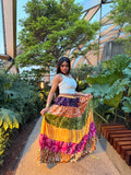 Vibrant Patchwork Boho Maxi Skirt